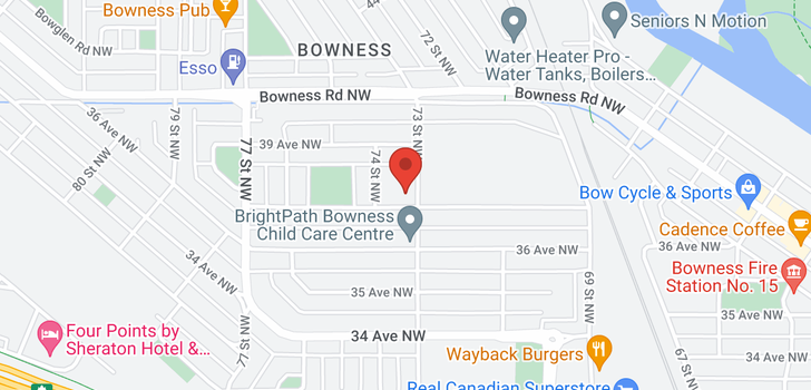 map of 3907 73 Street NW